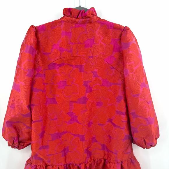 Tuckernuck Red Fil Coupe Floral Palmerston Dress in red Size M - Picture 11 of 12